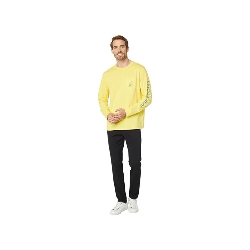Vineyard Vines duck hunt yellow long sleeve pocket tee t-shirt Size XXL